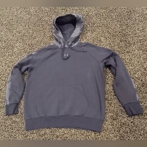 Under Armour Rival Fleece Blocked Hoodie Woman's Size Medium Light Gray/Dark Gra